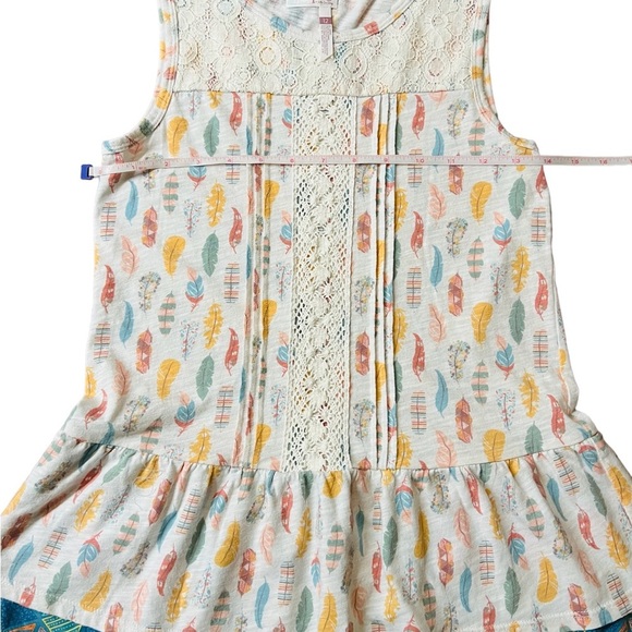 MATILDA JANE 365 GIRLS CASUAL SLEEVELESS DRESS WITH FEATHER PATTERN SIZE 12 - Picture 5 of 7
